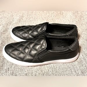 Nine West Black Quilted Slip-On Sneaker with Glitter Heel